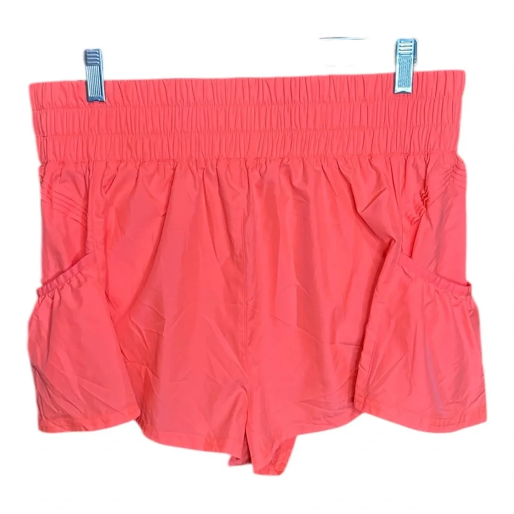 Free People Movement Get Your Flirt On Neon Coral Tennis or Pickleball Shorts